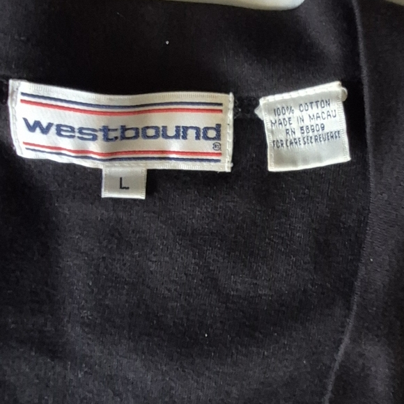 Westbound Black Cardigan with Red and Gold Accents - Picture 3 of 7